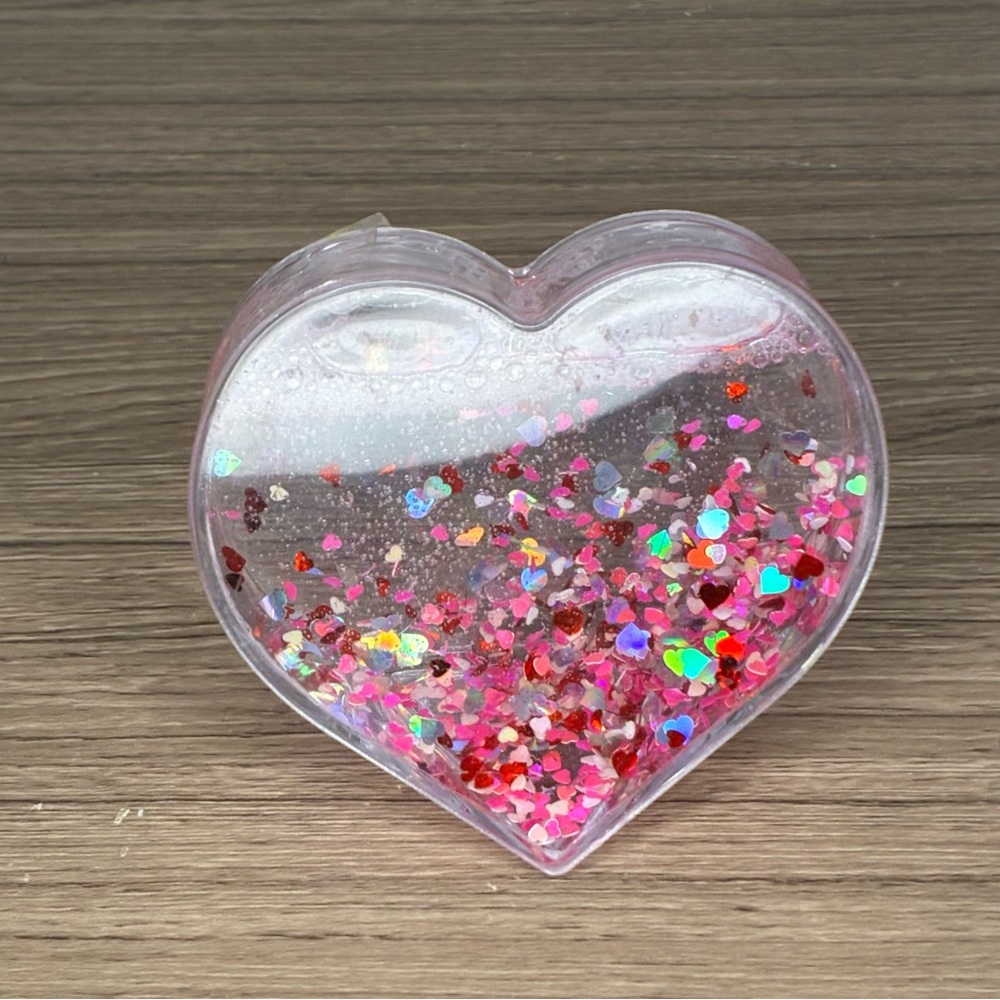 🐼 3/$25 EUC Heart-Shaped Snow Globe Glitter Picture Frame